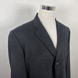 J Ferrar 46R Sport Coat Black Sueded Mirco Polyester Three Button Lined Formal